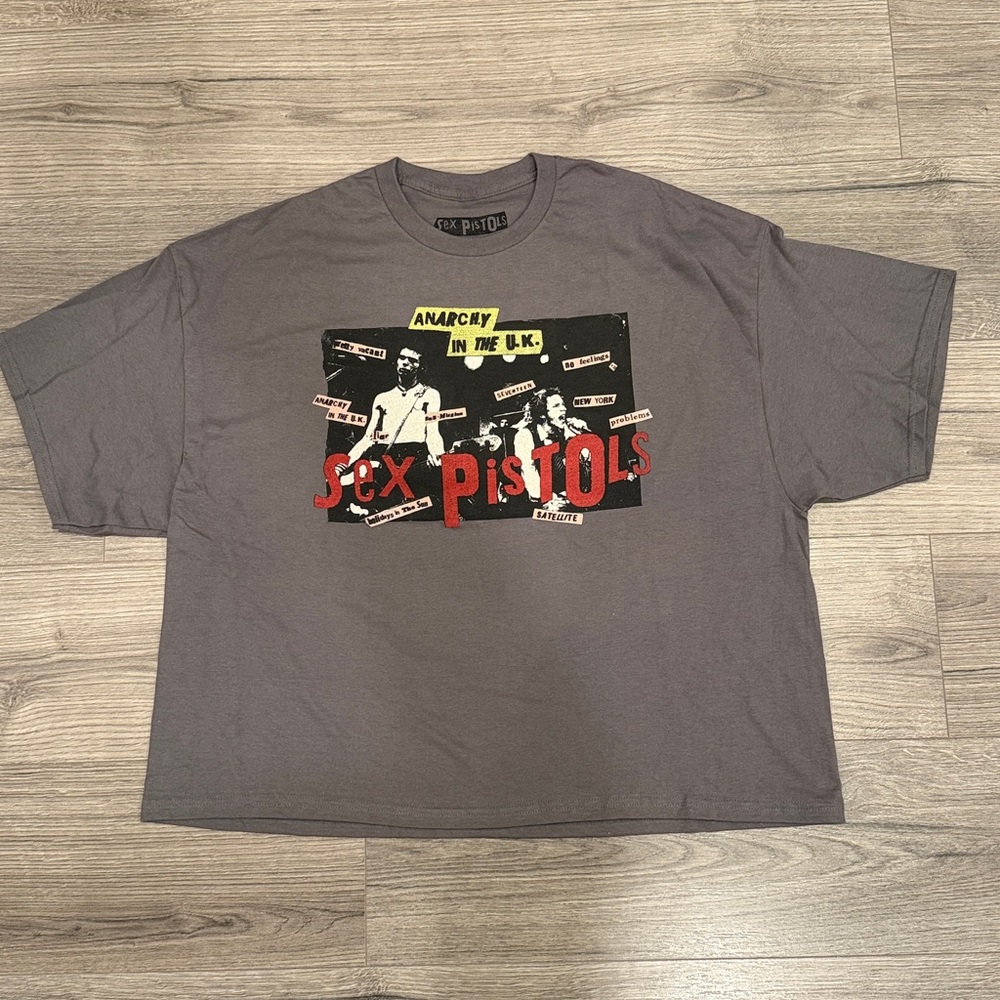 Sex Pistols Anarchy In The U.K. Oversized Boxy Fit Crop Top Men’s Size Large